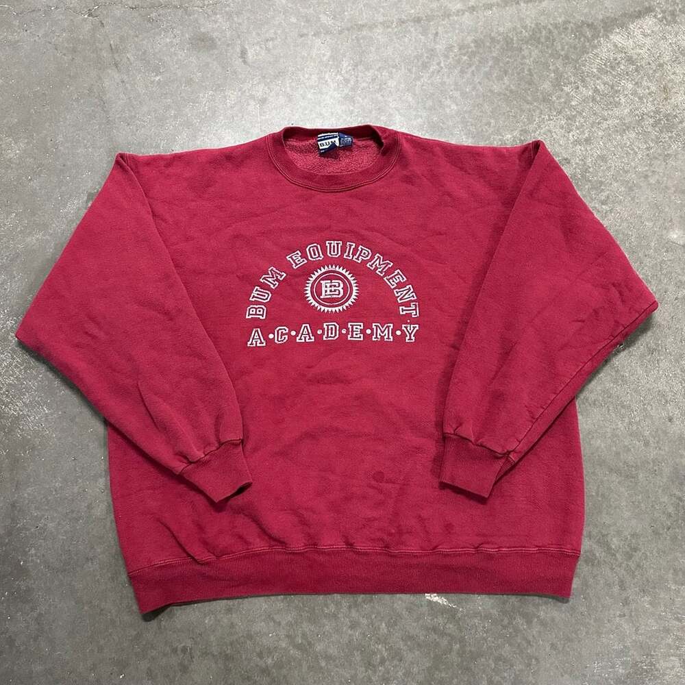 Vintage 90’s B.U.M. Equipment Academy Red Crewneck Sweatshirt XL